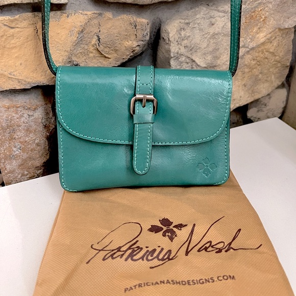 Patricia Nash Bags Patricia Nash Torri Leather Aqua Crossbody Bag Poshmark